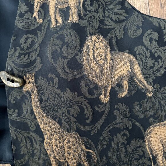 Vintage 90s Safari Animal Tapestry Vest - Picture 9 of 11